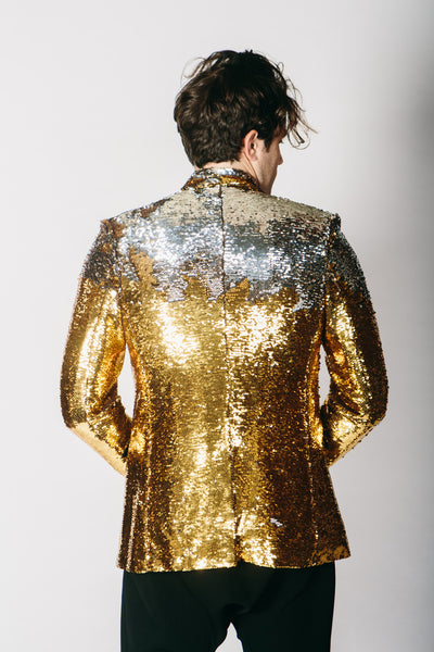 Gold sequin hot sale suit jacket