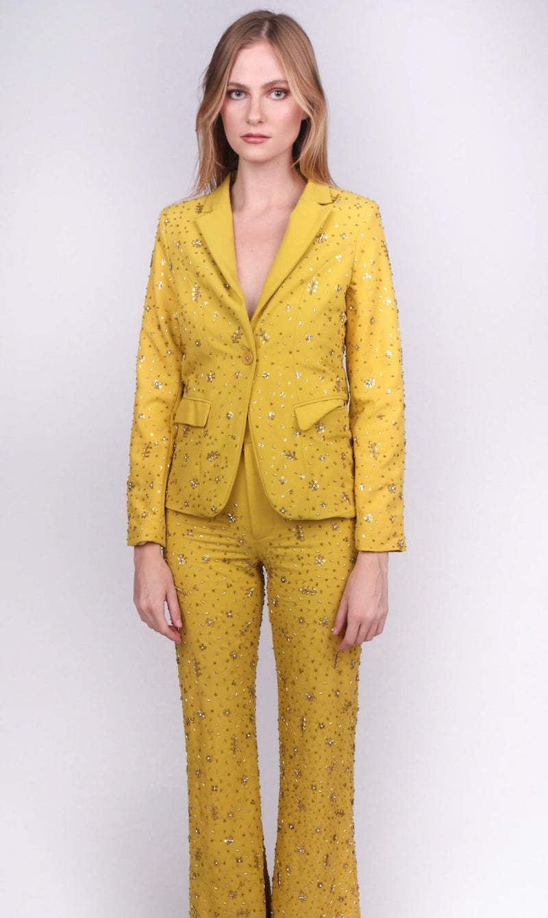 Mustard womens suit best sale