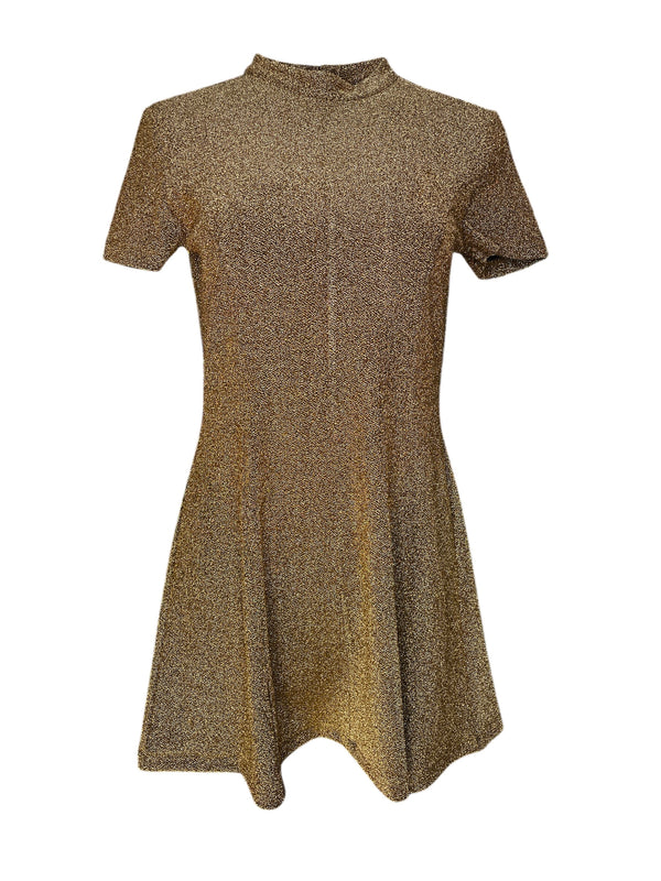 Any Old Iron Gold Shiny Short Dress