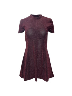 Any Old Iron Shiny Short Oxblood Dress