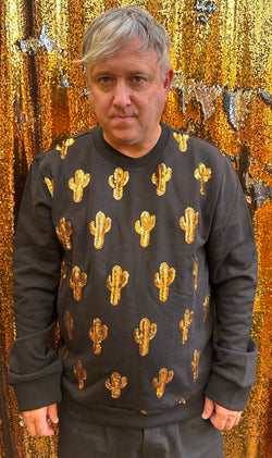 Any Old Iron Mens Small Cactus Sweatshirt