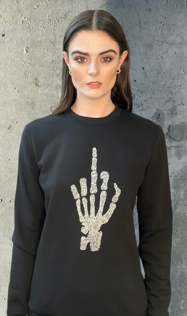 Any Old Iron Skull Finger Sweatshirt