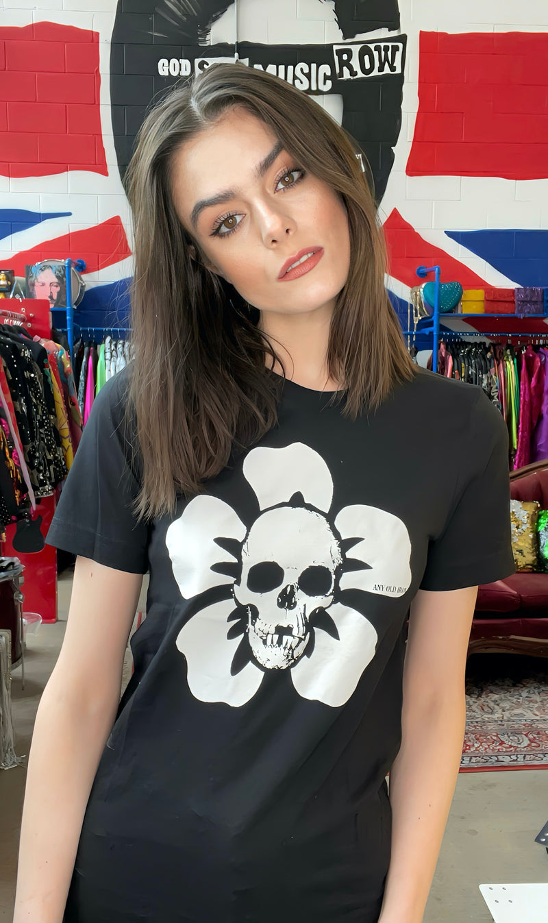Any Old Iron Floral Skull T-Shirt