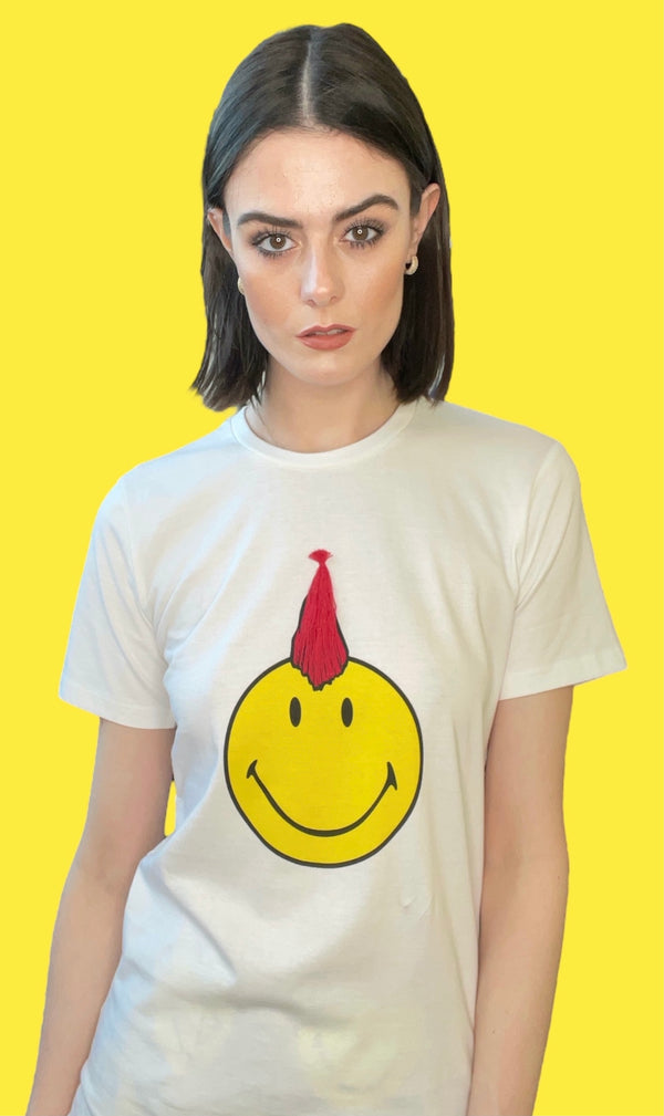 Any Old Iron x Smiley Mohawk camiseta blanca