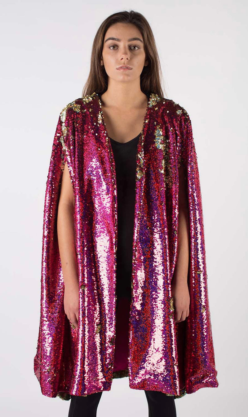 Any Old Iron Hologram Sequin Cape