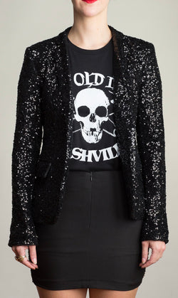 Any Old Iron Black Sequin Jacket