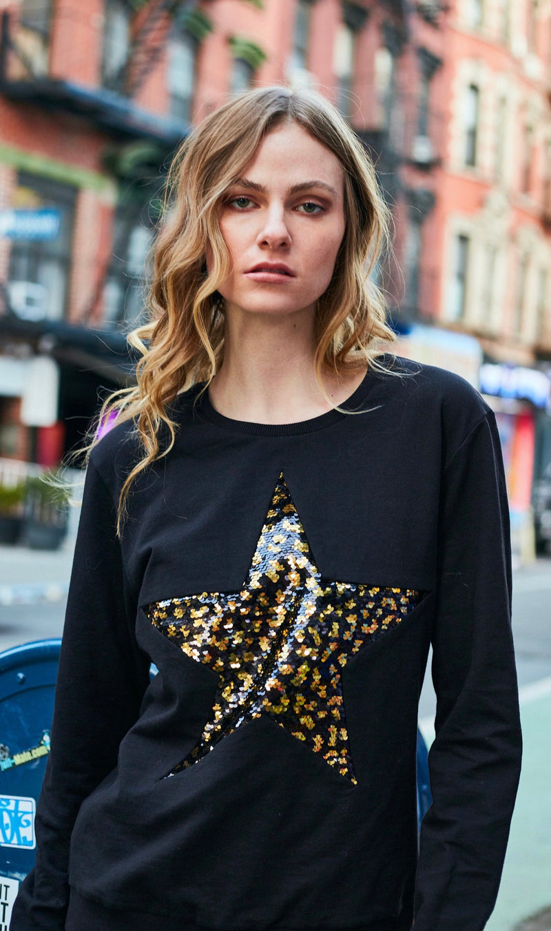 Any Old Iron Women's Leopard Large Star Sweatshirt