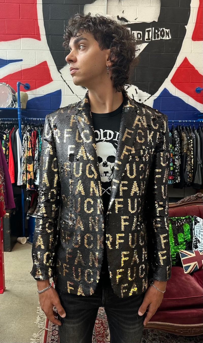 Any Old Iron Men's Sequin Fancy Fucker Blazer