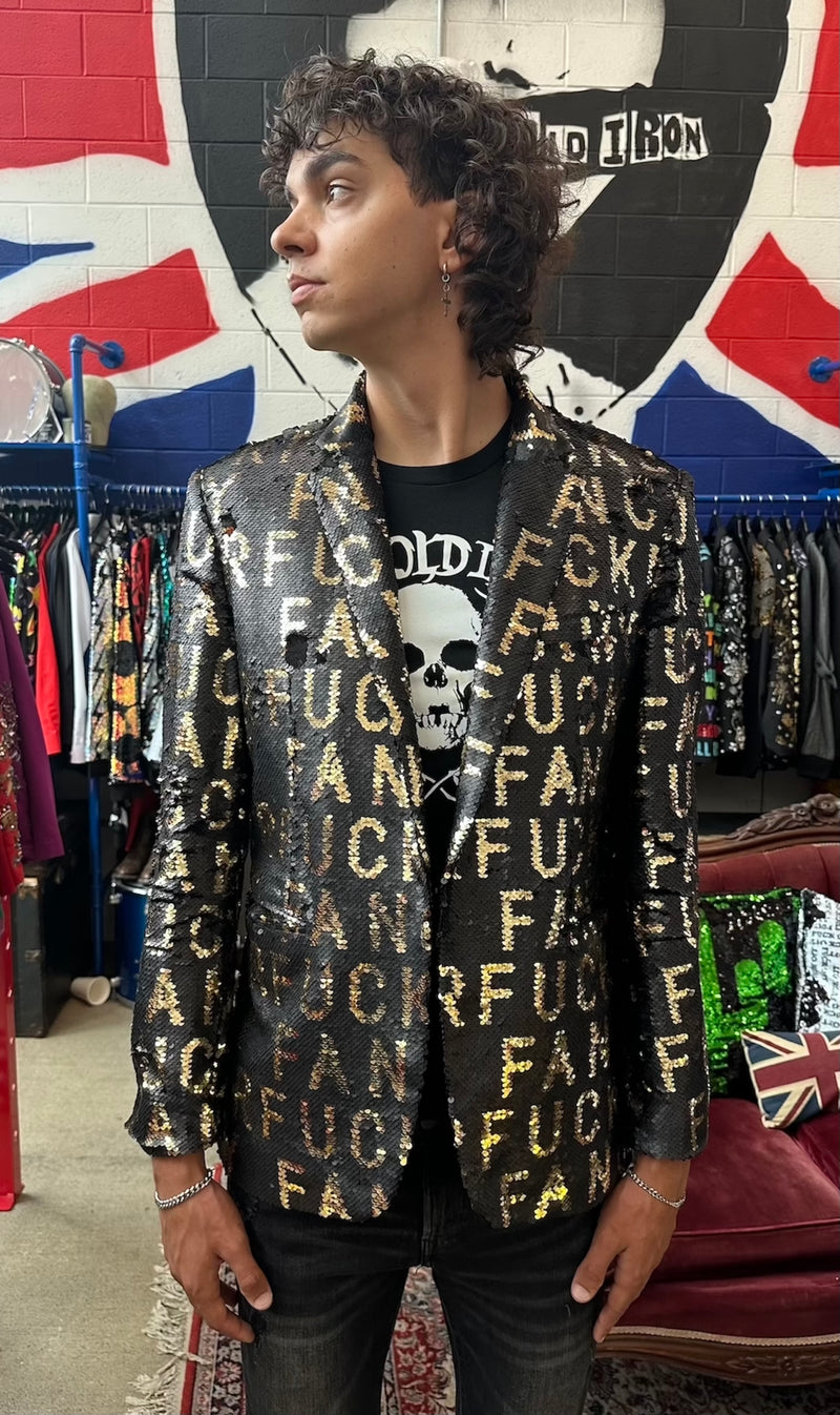 Any Old Iron Men's Sequin Fancy Fucker Blazer