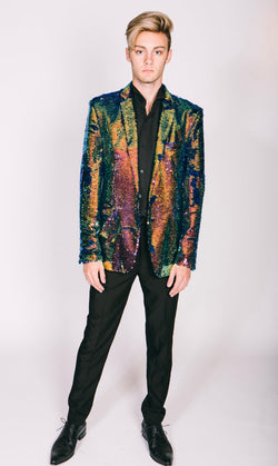 Any Old Iron Men's Oil Slick Sequin Jacket