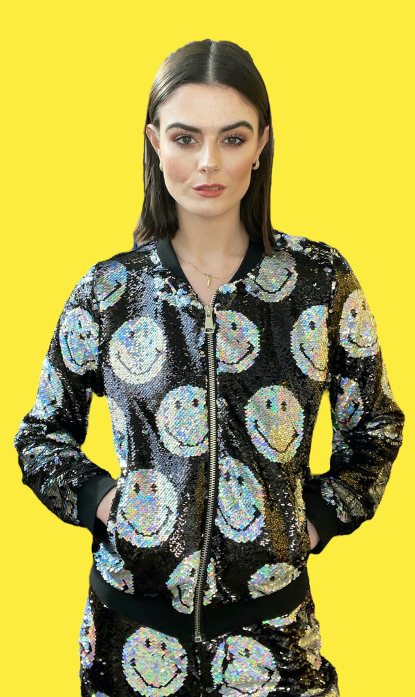 Any Old Iron x Smiley Iridescent Bomber Jacket