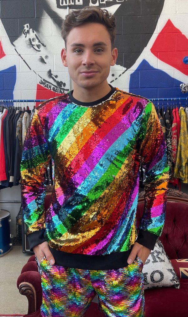 Any Old Iron Men s Rainbow Sweatshirt