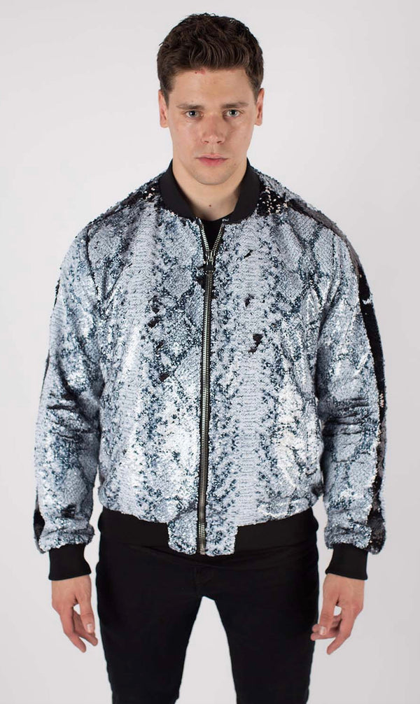 Any Old Iron Men's Whitesnake Sequin Bomber Jacket