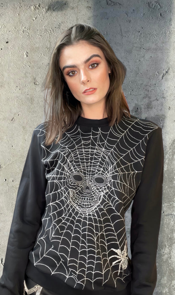 Any Old Iron Skull Web Sweatshirt