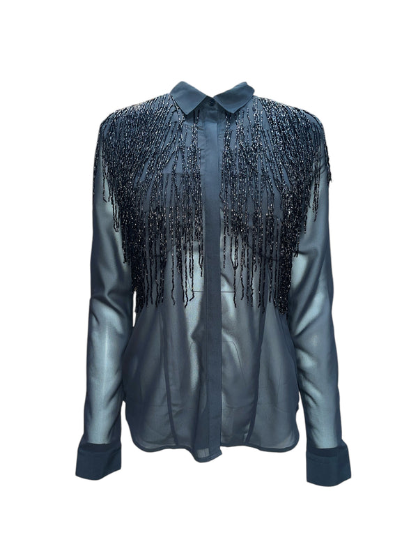 Any Old Iron Beaded Fringe Shirt