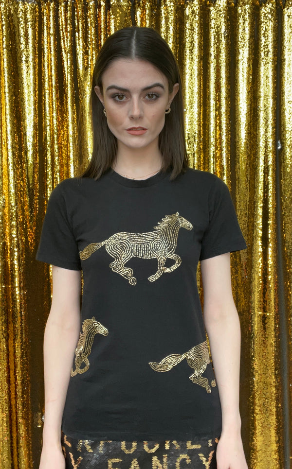 Cualquier viejo hierro negro Horsey Horsey camiseta