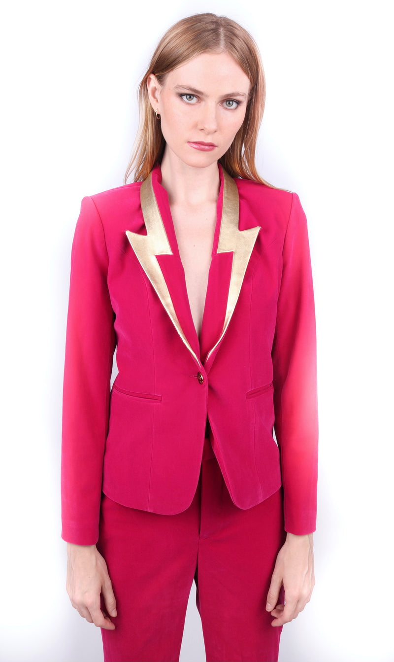 Any Old Iron Pink Zane Velvet Suit