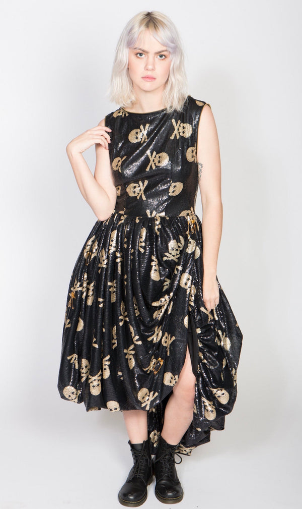 Any Old Iron Sequin Jolly Rodgered Skull Dress