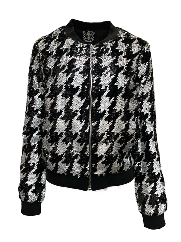 Any Old Iron Dogstooth Bomber Jacket