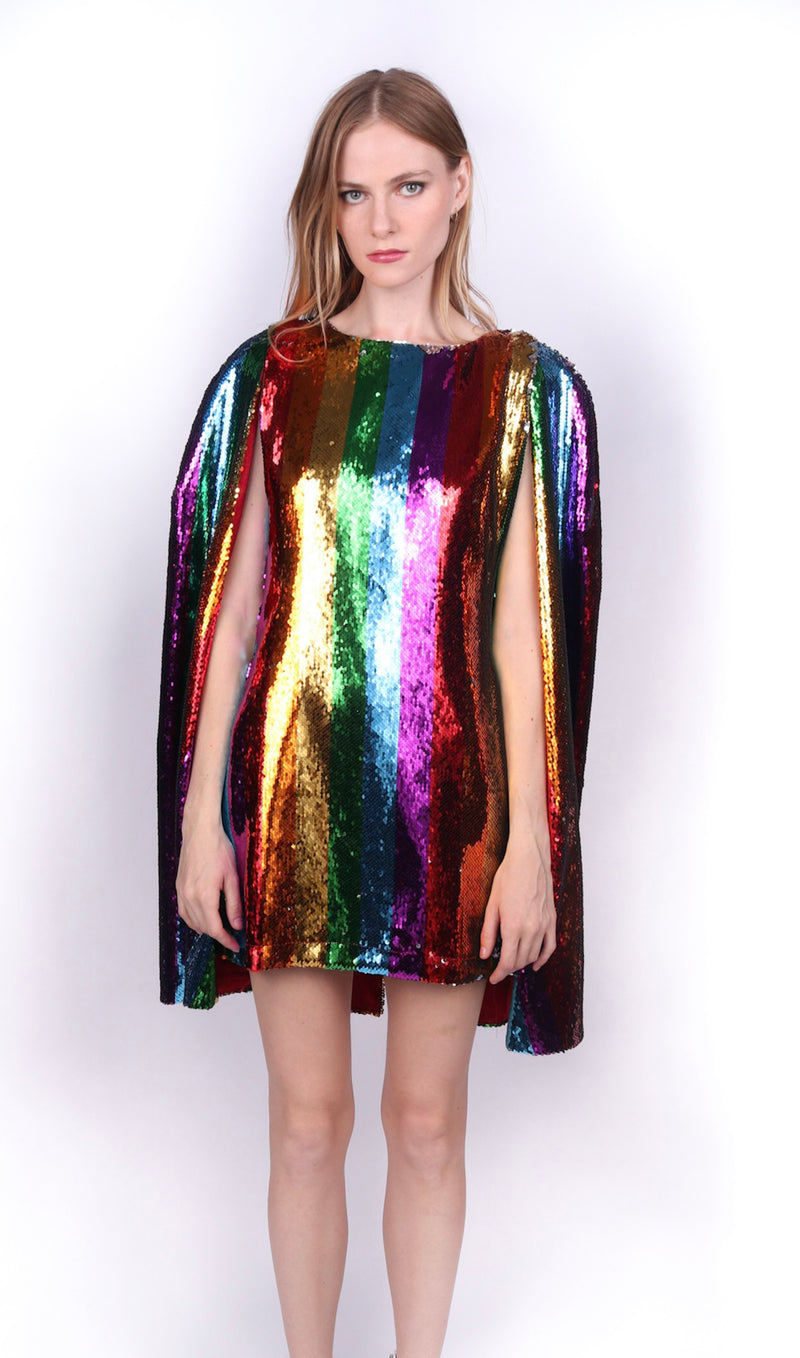 Any Old Iron Rainbow Cape Dress