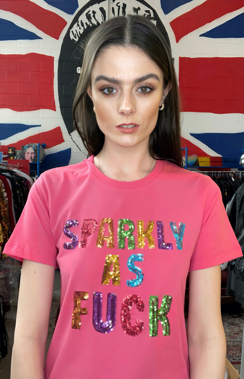 Any Old Iron Pink Sparkly As Fuck T-Shirt