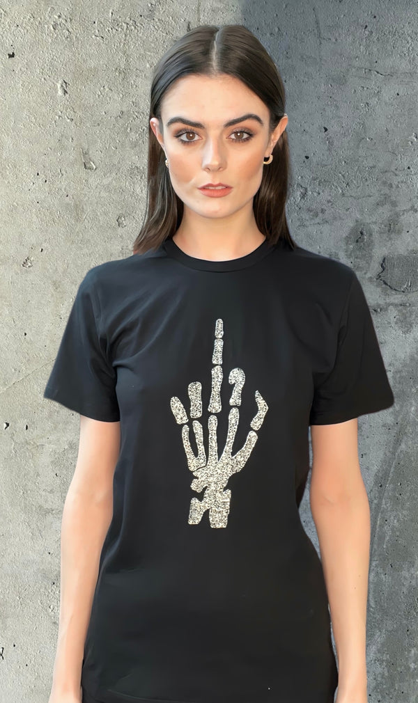 Any Old Iron Skull Finger T-Shirt