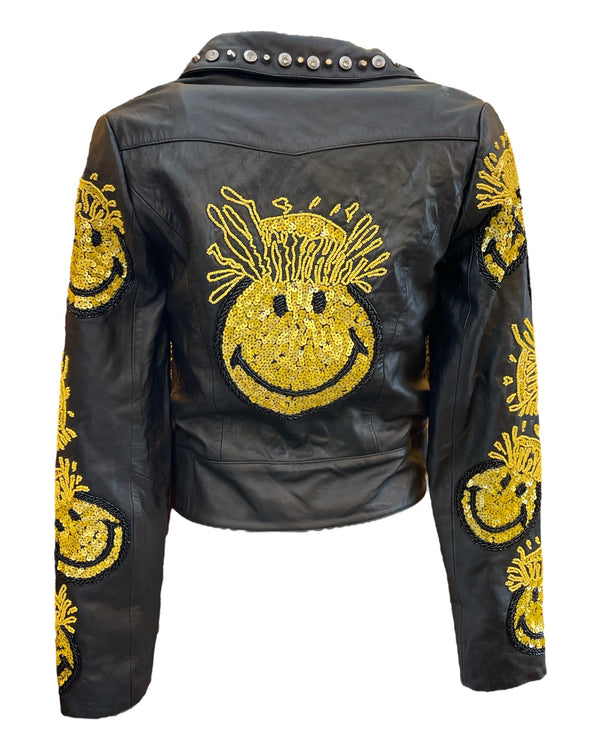 Any Old Iron x Smiley Mind Blown Leather Moto