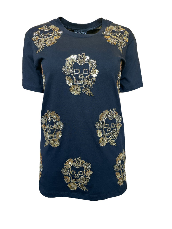 Cualquier vieja camiseta con calavera de flor de hierro