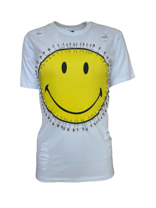 Any Old Iron x Smiley Just Safe camiseta blanca