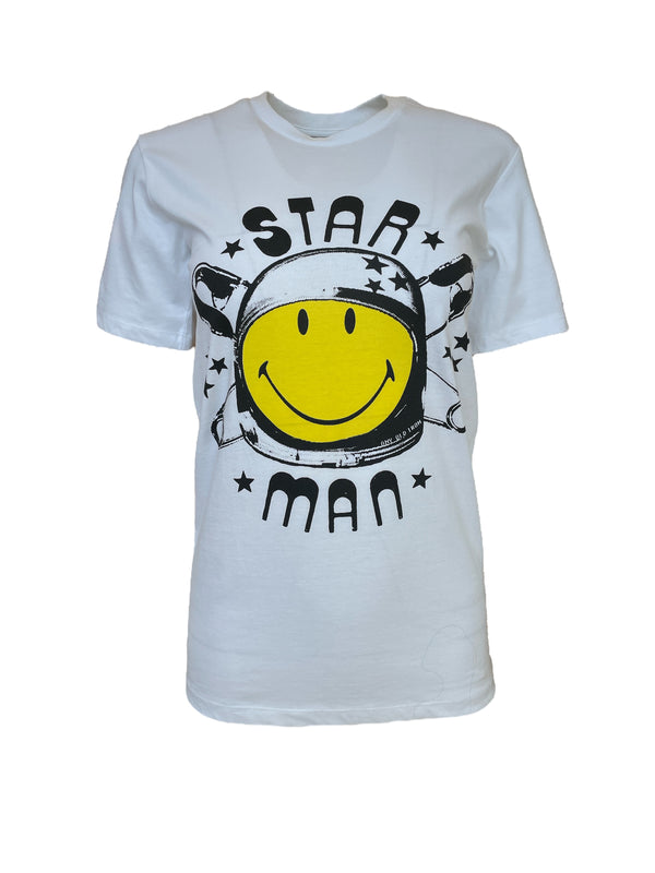 Any Old Iron x Smiley Starman camiseta blanca