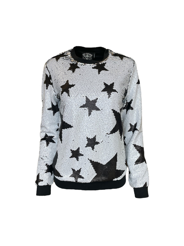 Any Old Iron Men's Sparkle Star White Sweatshirt