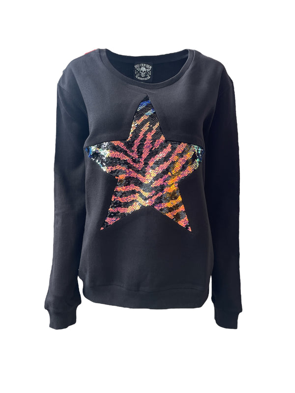 Any Old Iron Zebra Large Star Sweatshirt