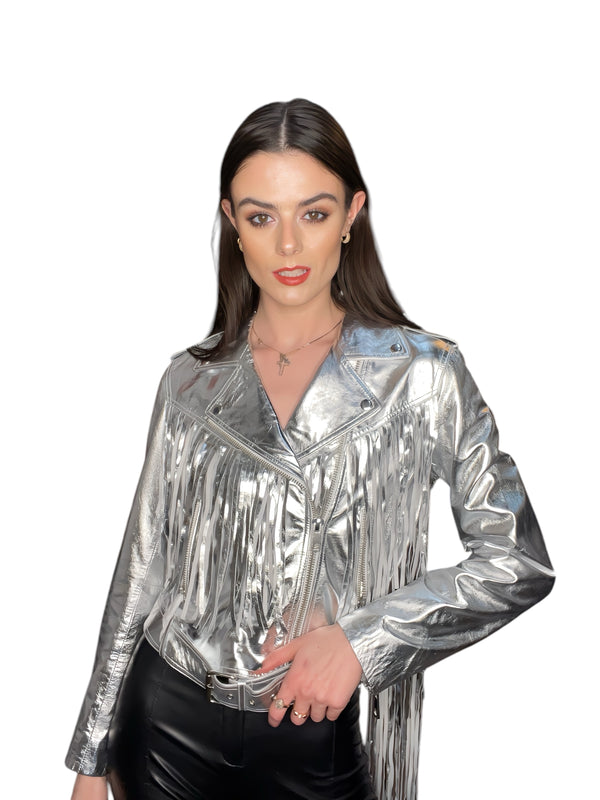 Any Old Iron Super Silver Fringe Moto Jacket