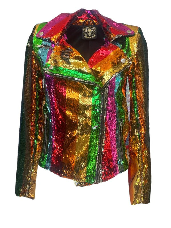 Any Old Iron Rainbow Sequin Moto